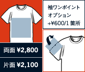 通常プリント（範囲）・ワンポイントプリント